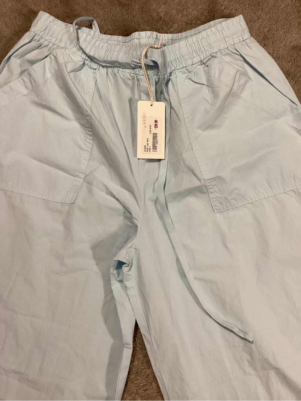 Light Blue Drawstring Flare Panta - Picture 6 of 6